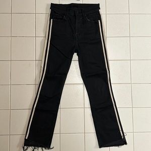 Mother Denim White Stitched Stripes on Side